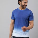 Round Neck Blue Gradient Tie & dye (Slim fit)